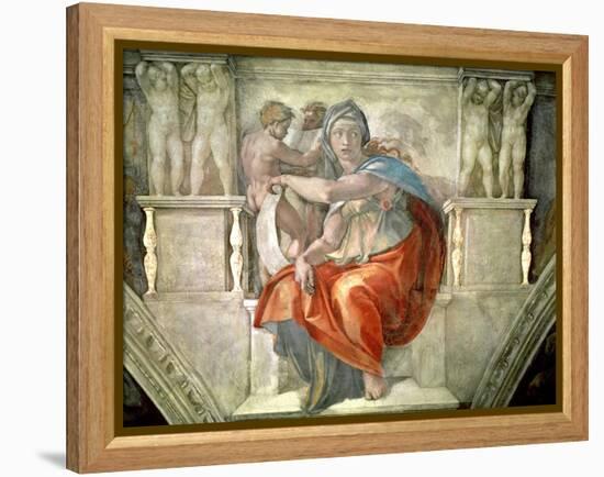 Sistine Chapel Ceiling: Delphic Sibyl-Michelangelo Buonarroti-Framed Premier Image Canvas