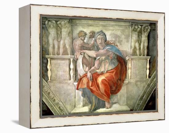 Sistine Chapel Ceiling: Delphic Sibyl-Michelangelo Buonarroti-Framed Premier Image Canvas