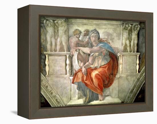 Sistine Chapel Ceiling: Delphic Sibyl-Michelangelo Buonarroti-Framed Premier Image Canvas