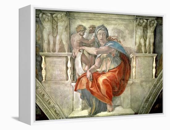 Sistine Chapel Ceiling: Delphic Sibyl-Michelangelo Buonarroti-Framed Premier Image Canvas