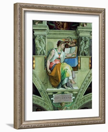 Sistine Chapel Ceiling, Erythraean Sibyl-Michelangelo Buonarroti-Framed Art Print