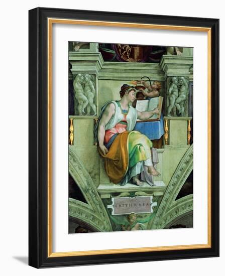 Sistine Chapel Ceiling, Erythraean Sibyl-Michelangelo Buonarroti-Framed Art Print