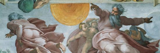 Sistine Chapel Ceiling God Creating Sun And Moon Art Print By Michelangelo Buonarroti Art Com