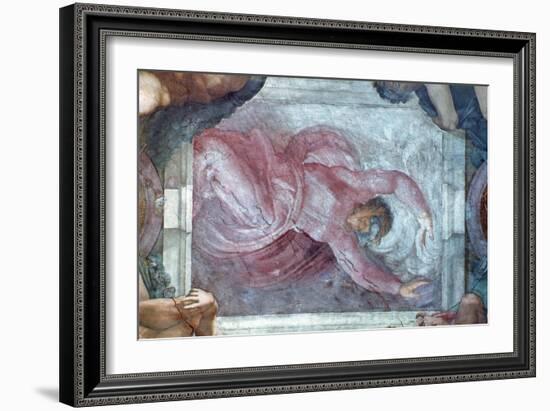 Sistine Chapel Ceiling, God Dividing Light from Darkness-Michelangelo Buonarroti-Framed Giclee Print