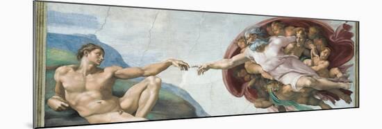 Sistine Chapel Ceiling, God to uches Adam with His Finger-Michelangelo Buonarroti-Mounted Art Print