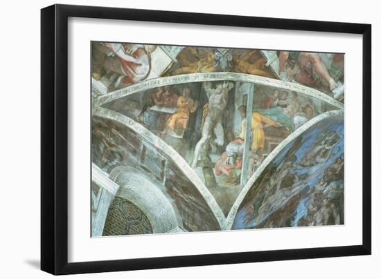 Sistine Chapel Ceiling: Haman (Spandrel) (Pre Restoration)-Michelangelo Buonarroti-Framed Giclee Print