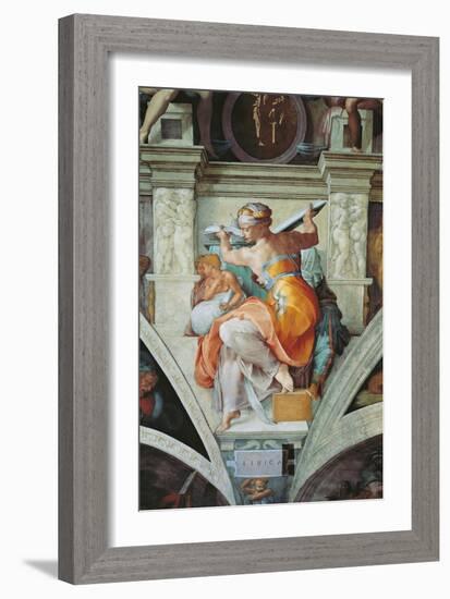 Sistine Chapel Ceiling, Libyan Sybil-Michelangelo Buonarroti-Framed Art Print