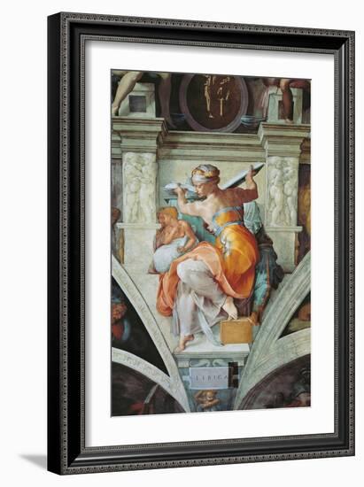 Sistine Chapel Ceiling, Libyan Sybil-Michelangelo Buonarroti-Framed Art Print