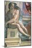 Sistine Chapel Ceiling, Male Nude-Michelangelo Buonarroti-Mounted Art Print