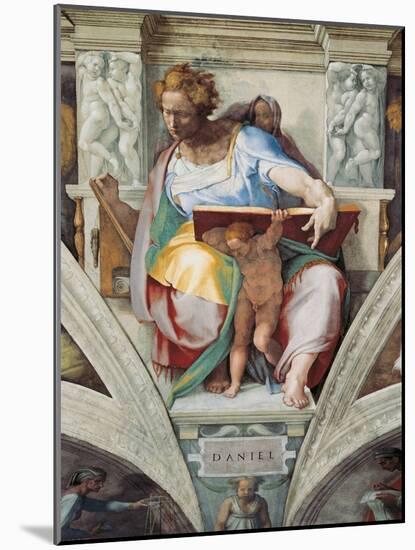 Sistine Chapel Ceiling, Prophet Daniel-Michelangelo Buonarroti-Mounted Art Print