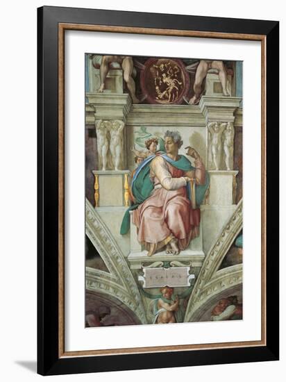 Sistine Chapel Ceiling, Prophet Isaiah-Michelangelo Buonarroti-Framed Art Print