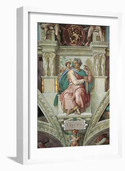 Sistine Chapel Ceiling, Prophet Isaiah-Michelangelo Buonarroti-Framed Art Print