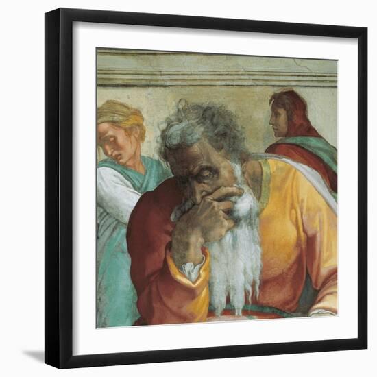 Sistine Chapel Ceiling, Prophet Jeremiah-Michelangelo Buonarroti-Framed Art Print