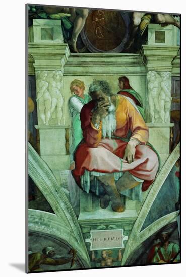 Sistine Chapel Ceiling, Prophet Jeremiah-Michelangelo Buonarroti-Mounted Art Print