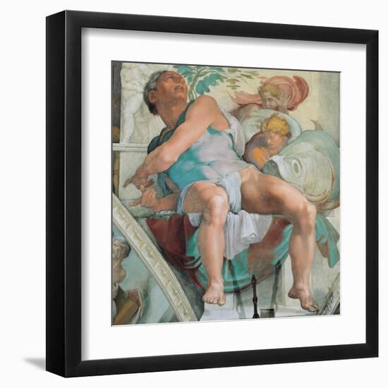 Sistine Chapel Ceiling, Prophet Jonah-Michelangelo Buonarroti-Framed Art Print