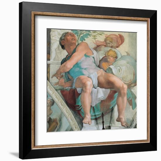 Sistine Chapel Ceiling, Prophet Jonah-Michelangelo Buonarroti-Framed Art Print