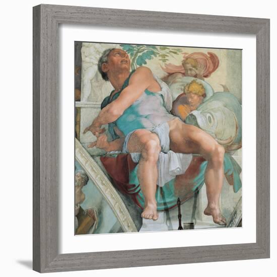 Sistine Chapel Ceiling, Prophet Jonah-Michelangelo Buonarroti-Framed Art Print