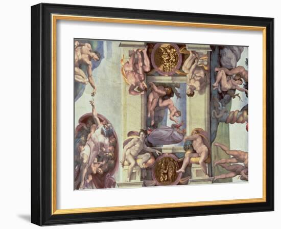 Sistine Chapel Ceiling : the Creation of Eve, 1510-Michelangelo Buonarroti-Framed Giclee Print