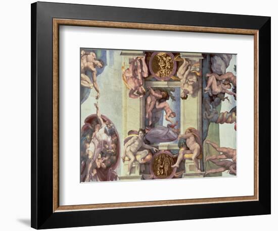 Sistine Chapel Ceiling : the Creation of Eve, 1510-Michelangelo Buonarroti-Framed Giclee Print