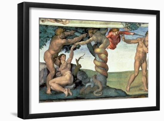 Sistine Chapel Ceiling : the Fall of Man, 1510-Michelangelo Buonarroti-Framed Giclee Print