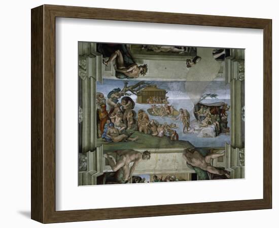 Sistine Chapel Ceiling: the Flood, 1508-12-Michelangelo Buonarroti-Framed Giclee Print