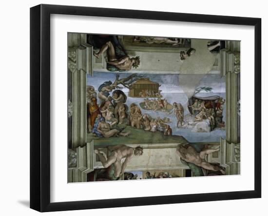 Sistine Chapel Ceiling: the Flood, 1508-12-Michelangelo Buonarroti-Framed Giclee Print