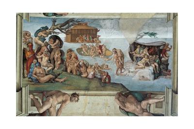 Sistine Chapel Ceiling The Flood And Noah S Ark Art Print By Michelangelo Buonarroti Art Com