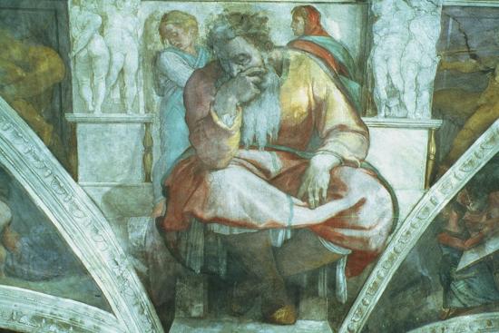 Sistine Chapel Ceiling The Prophet Jeremiah Pre Resoration Giclee Print By Michelangelo Buonarroti Art Com