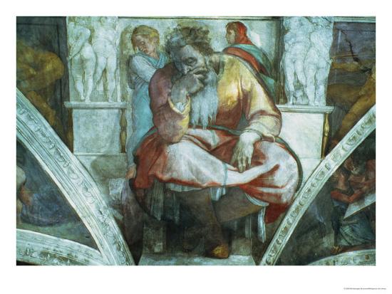 Sistine Chapel Ceiling The Prophet Jeremiah Pre Resoration Giclee Print By Michelangelo Buonarroti Art Com