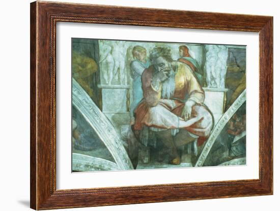 Sistine Chapel Ceiling: the Prophet Jeremiah (Pre Resoration)-Michelangelo Buonarroti-Framed Giclee Print