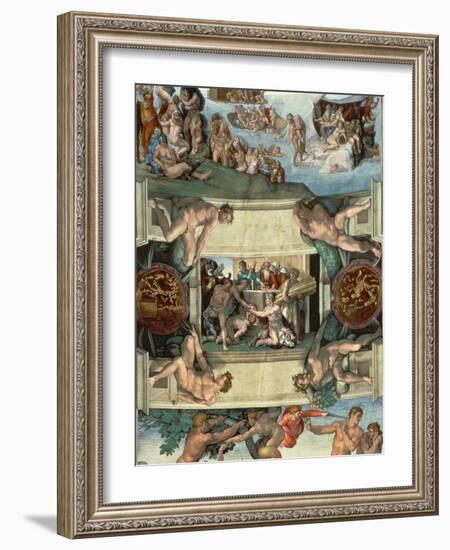 Sistine Chapel Ceiling : the Sacrifice of Noah, 1508-10-Michelangelo Buonarroti-Framed Giclee Print