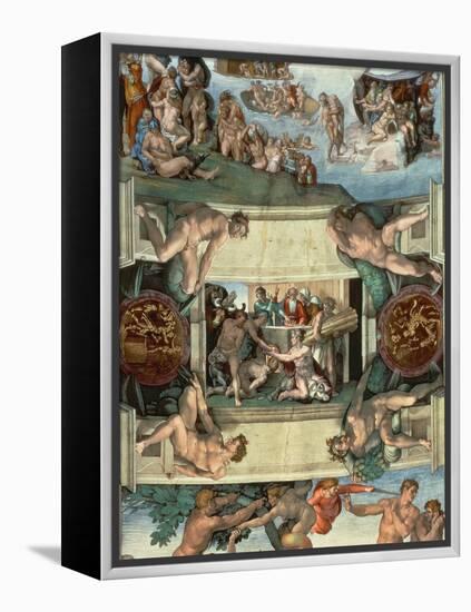 Sistine Chapel Ceiling : the Sacrifice of Noah, 1508-10-Michelangelo Buonarroti-Framed Premier Image Canvas