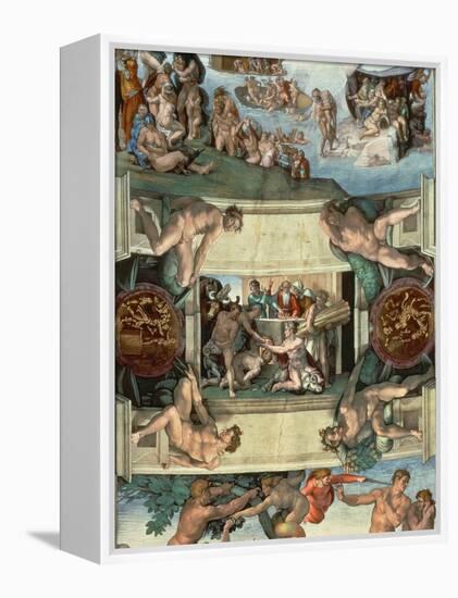 Sistine Chapel Ceiling : the Sacrifice of Noah, 1508-10-Michelangelo Buonarroti-Framed Premier Image Canvas