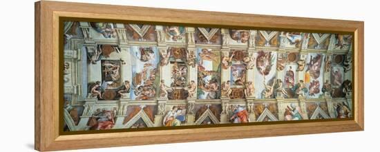 Sistine Chapel Ceiling, View of the Entire Vault-Michelangelo Buonarroti-Framed Stretched Canvas