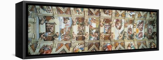 Sistine Chapel Ceiling, View of the Entire Vault-Michelangelo Buonarroti-Framed Stretched Canvas
