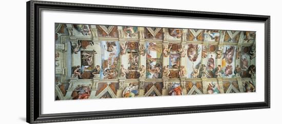 Sistine Chapel Ceiling, View of the Entire Vault-Michelangelo Buonarroti-Framed Art Print