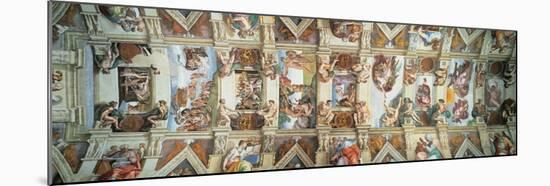 Sistine Chapel Ceiling, View of the Entire Vault-Michelangelo Buonarroti-Mounted Art Print