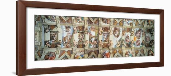 Sistine Chapel Ceiling, View of the Entire Vault-Michelangelo Buonarroti-Framed Art Print