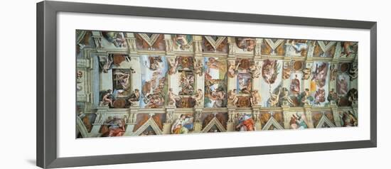 Sistine Chapel Ceiling, View of the Entire Vault-Michelangelo Buonarroti-Framed Art Print