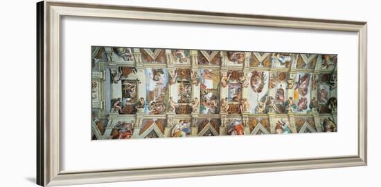 Sistine Chapel Ceiling, View of the Entire Vault-Michelangelo Buonarroti-Framed Art Print