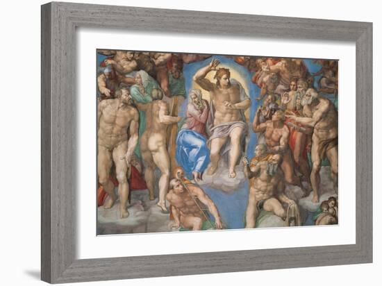 Sistine Chapel, Christ of the Last Judgment-Michelangelo Buonarroti-Framed Art Print