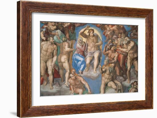 Sistine Chapel, Christ of the Last Judgment-Michelangelo Buonarroti-Framed Art Print