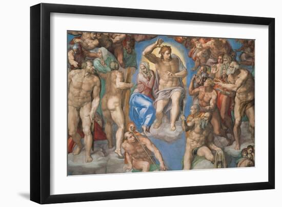 Sistine Chapel, Christ of the Last Judgment-Michelangelo Buonarroti-Framed Art Print