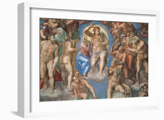 Sistine Chapel, Christ of the Last Judgment-Michelangelo Buonarroti-Framed Art Print