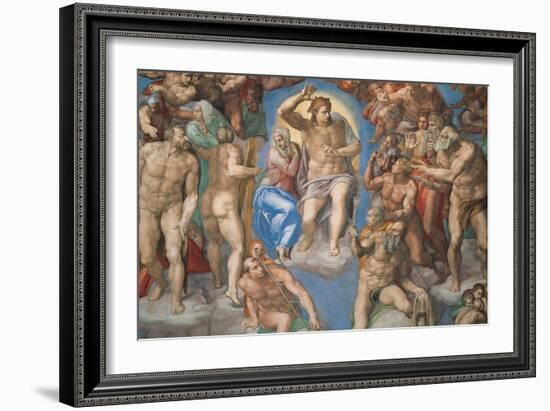 Sistine Chapel, Christ of the Last Judgment-Michelangelo Buonarroti-Framed Art Print