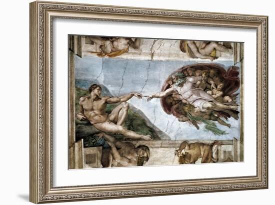 Sistine Chapel, the Creation of Adam-null-Framed Art Print