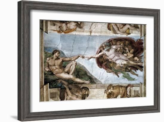 Sistine Chapel, the Creation of Adam-null-Framed Art Print