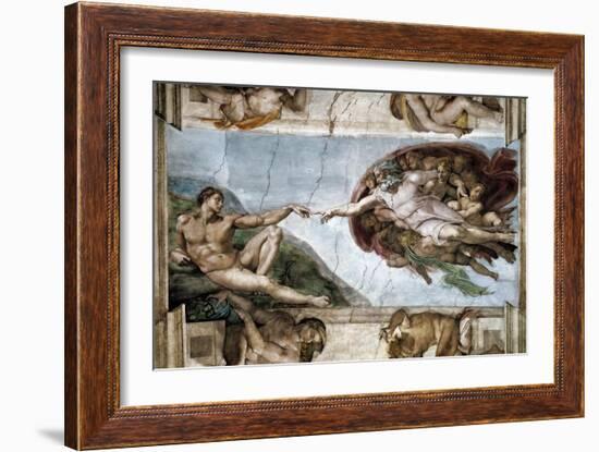 Sistine Chapel, the Creation of Adam-null-Framed Art Print