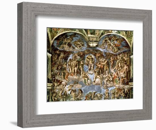 Sistine Chapel: the Last Judgement, 1538-41-Michelangelo Buonarroti-Framed Giclee Print