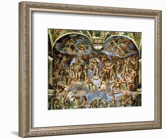 Sistine Chapel: the Last Judgement, 1538-41-Michelangelo Buonarroti-Framed Giclee Print